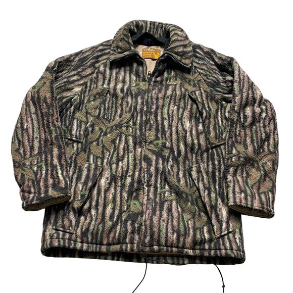 Vintage Cabelas Mens Whitetail Camouflage Camo Fleece Goretex USA Rare 90s Large - Picture 1 of 7